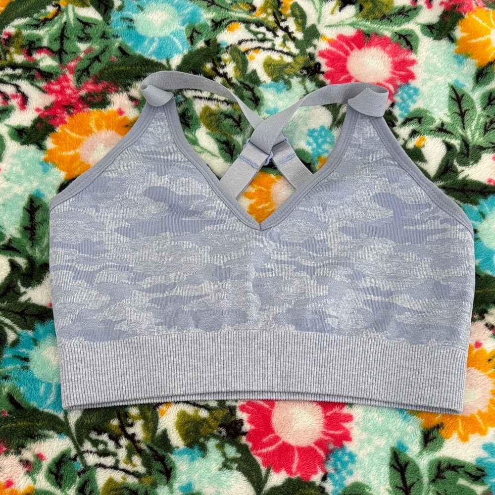 Women's Blue Camo Sports Bra